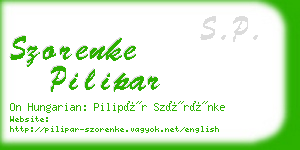 szorenke pilipar business card